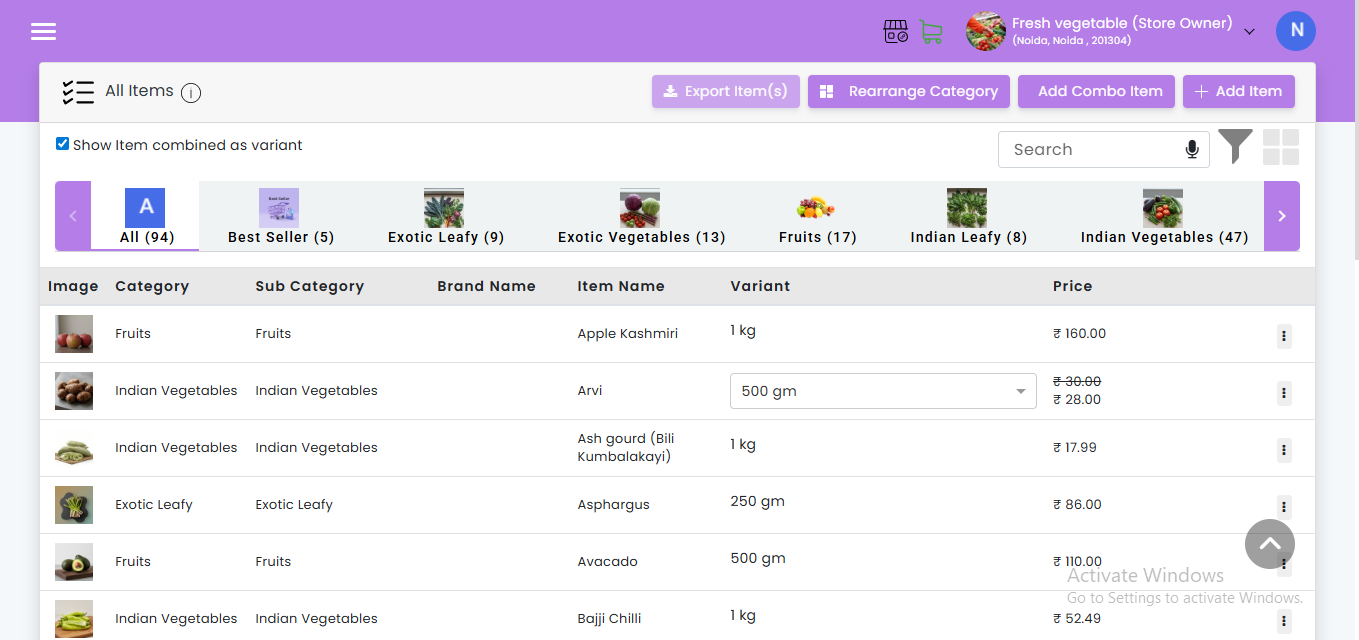 Digital Menu - Catalogue